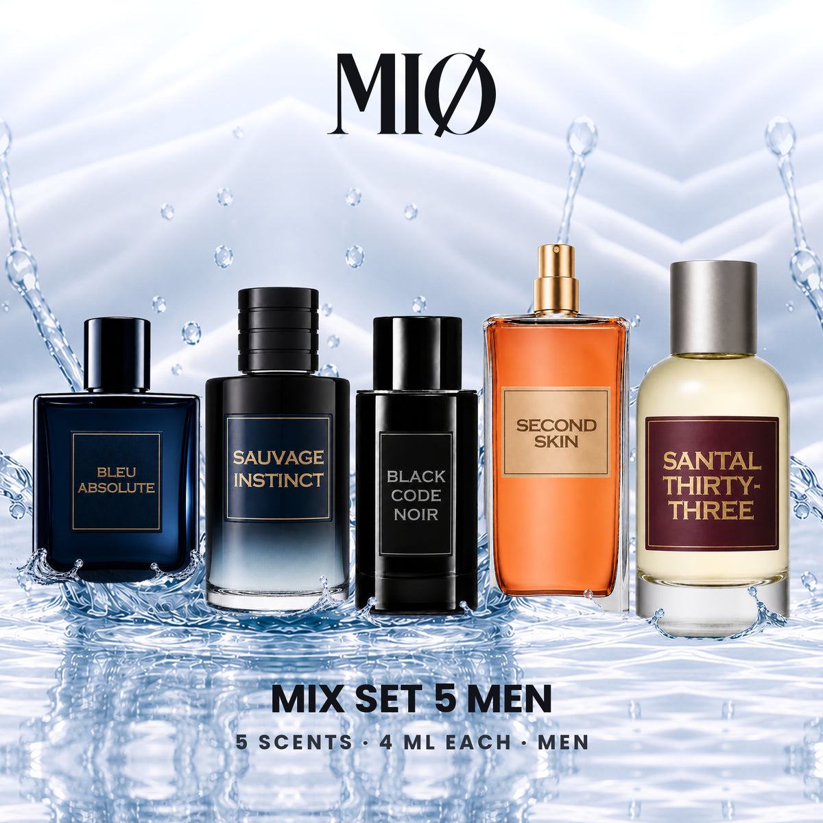Mix-Set 5er – 3 Herren, 2 Unisex: 5 MIØ-Duftanhänger im Set