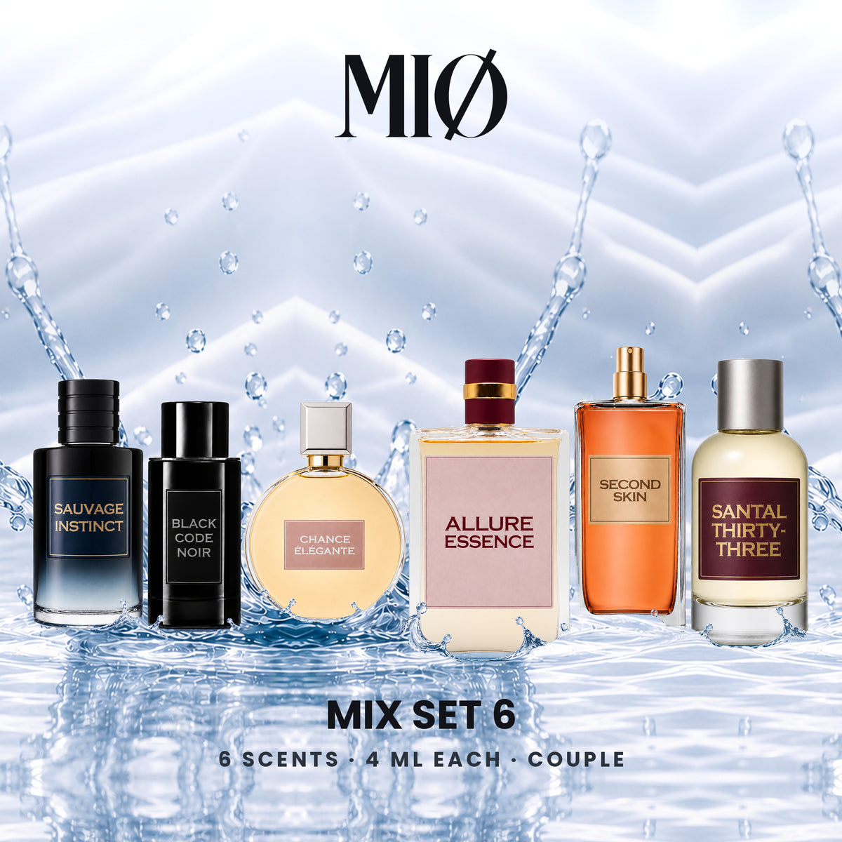 Mix-Set 6er – 2 Herren, 2 Damen, 2 Unisex: 6 MIØ-Duftanhänger im Set